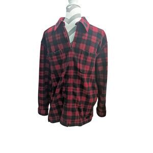 Lauren Ralph Lauren Fleece zip-up Jacket Womens M Buffalo Plaid